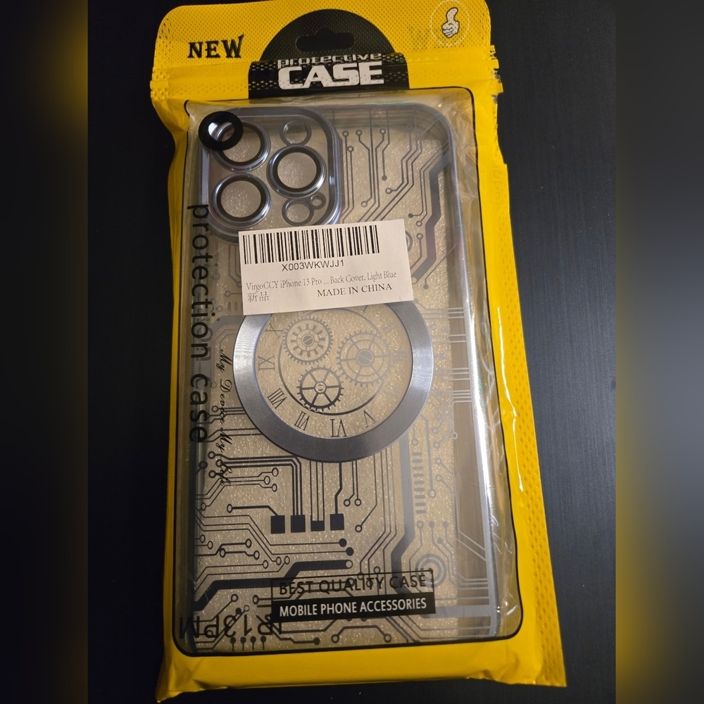 IPhone 13 Pro Circuit Design Phone Case with Clock Motif